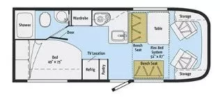 24' 2015 Winnebago Trend 23L - Bunk House Floorplan
