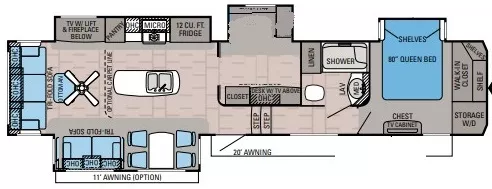 42' 2016 Jayco North Point 377RLBH w/4 Slides - Bunk House Floorplan