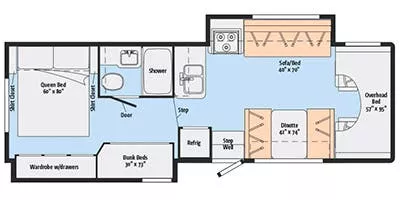32' 2015 Itasca Spirit Series 31H w/2 Slides - Bunk House Floorplan