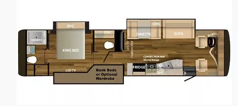 38' 2019 Nexus Maybach 37M w/3 Slides - Bunk House Floorplan