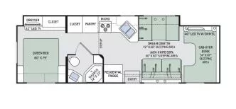 32' 2017 Thor Chateau 31W w/Slide - Bunk House Floorplan
