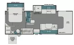 26' 2022 Coachmen Leprechaun 260DSF w/2 Slides - Bunk House Floorplan