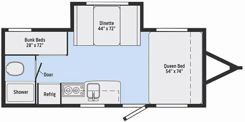 21' 2018 Winnebago Micro Minnie 2100BH w/Slide - Bunk House Floorplan