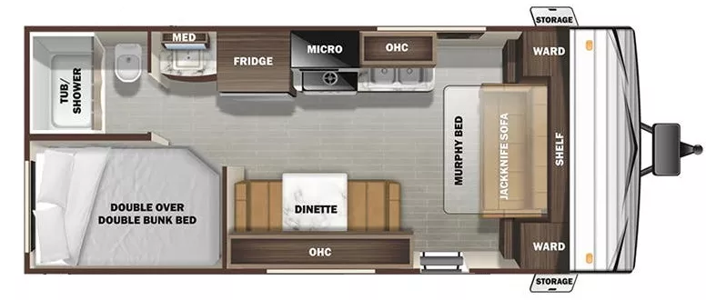 24' 2021 Starcraft Autumn Ridge Outfitter 20MB - Bunk House Floorplan