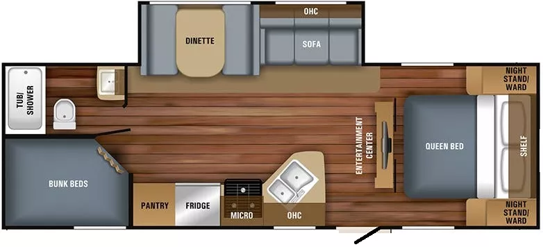 32' 2018 Jayco Jay Feather 25BH w/Slide - Bunk House Floorplan
