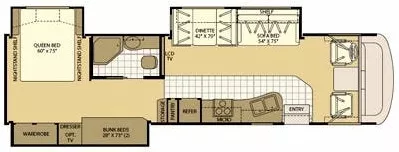 35' 2010 Fleetwood Fiesta Lx 34B w/3 Slides - Bunk House Floorplan