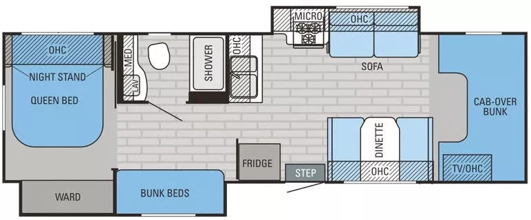 32' 2016 Jayco Greyhawk 31FS w/2 Slides - Bunk House Floorplan