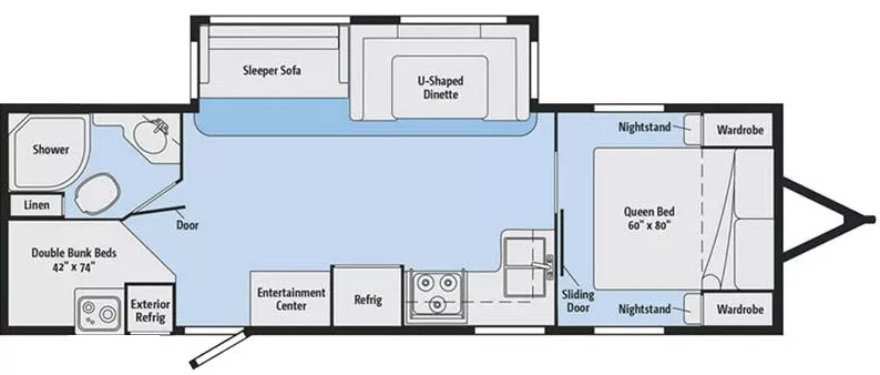 31' 2018 Winnebago Minnie Plus 27BHSS w/Slide - Bunk House Floorplan