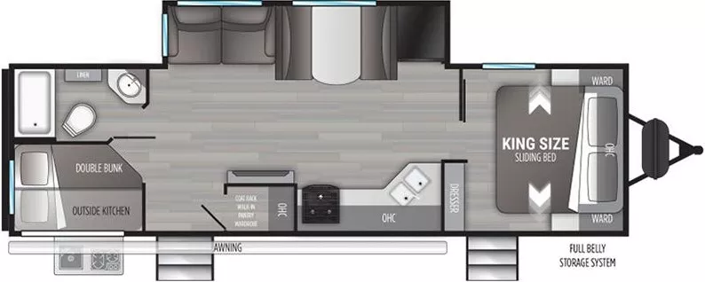 32' 2022 Cruiser RV Mpg Ultra Lite 2860BH w/Slide - Bunk House Floorplan