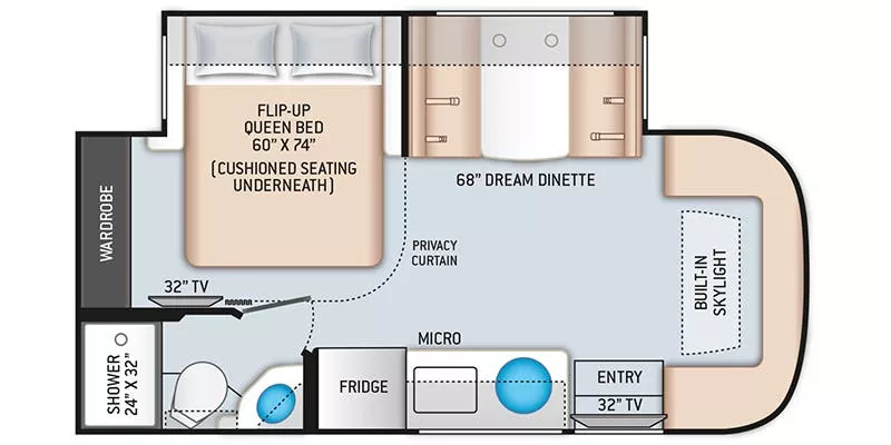 24' 2023 Thor Gemini 23TW w/Slide Floorplan