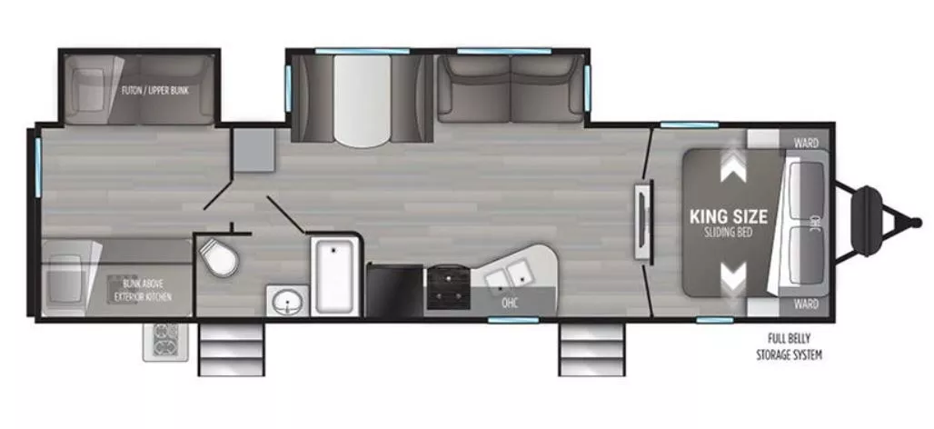 31' 2022 Cruiser RV Embrace Ultra Lite Series M310 w/2 Slides - Bunk House Floorplan