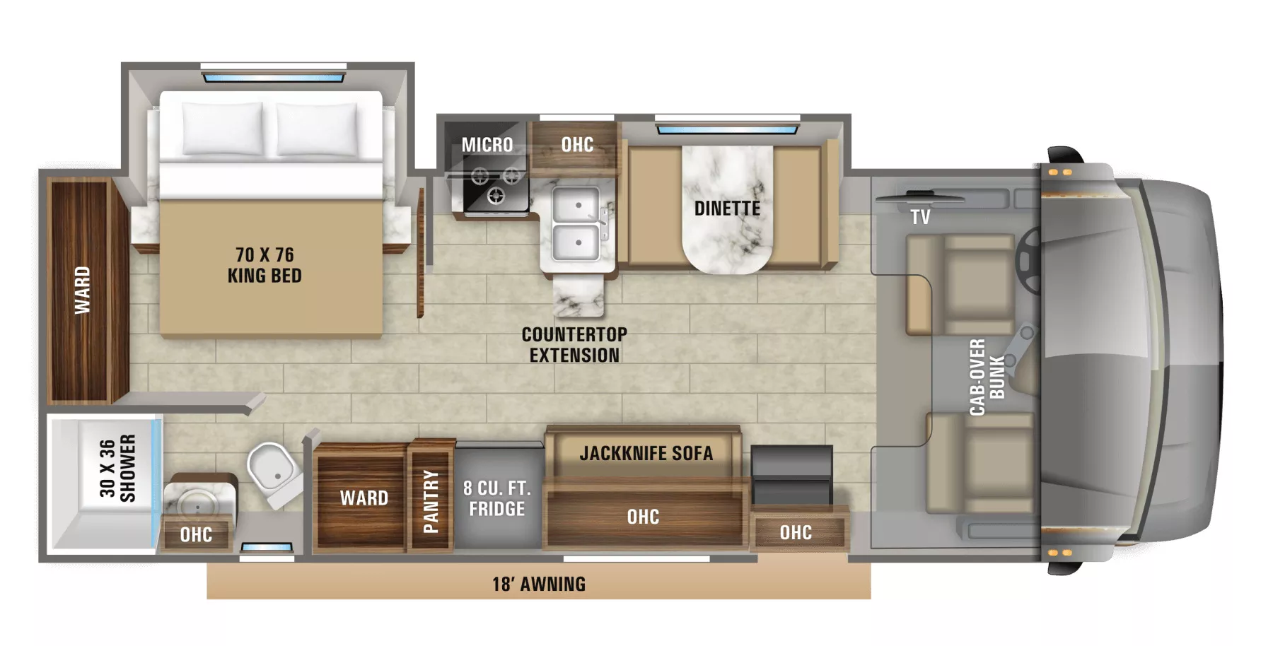 30' 2020 Jayco Greyhawk 27U w/2 Slides - Bunk House Floorplan