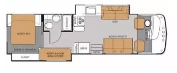 33' 2012 Thor Windsport 33G w/2 Slides - Bunk House Floorplan
