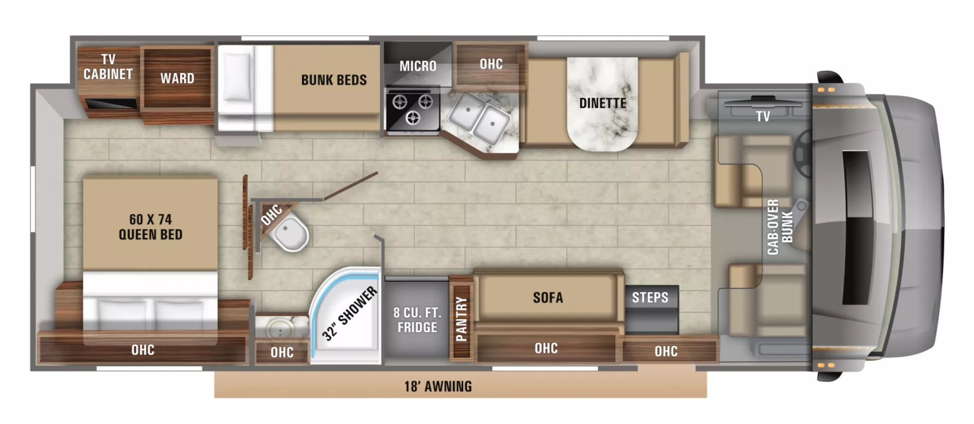 32' 2020 Jayco Greyhawk 31F w/Slide - Bunk House Floorplan