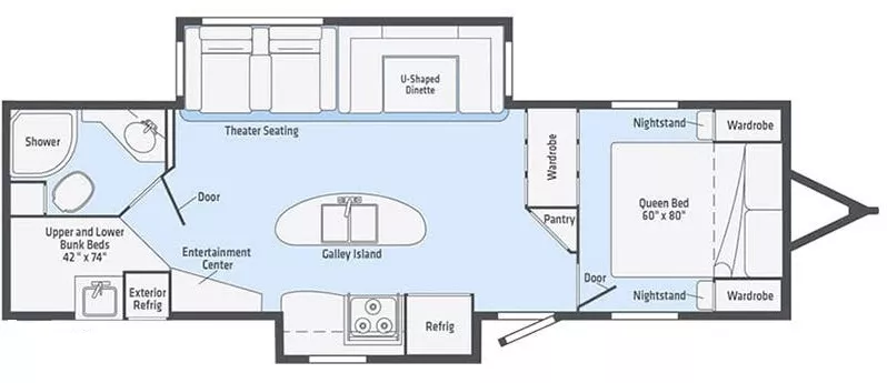 33' 2019 Winnebago Minnie Plus 29DDBH w/2 Slides - Bunk House Floorplan