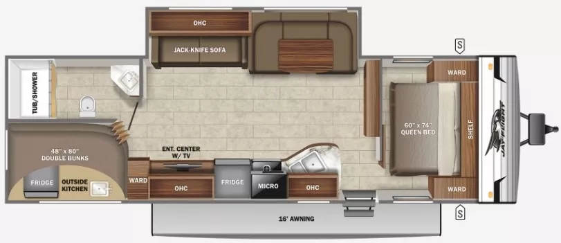34' 2022 Jayco Jay Flight Slx 284BHS w/Slide - Bunk House Floorplan