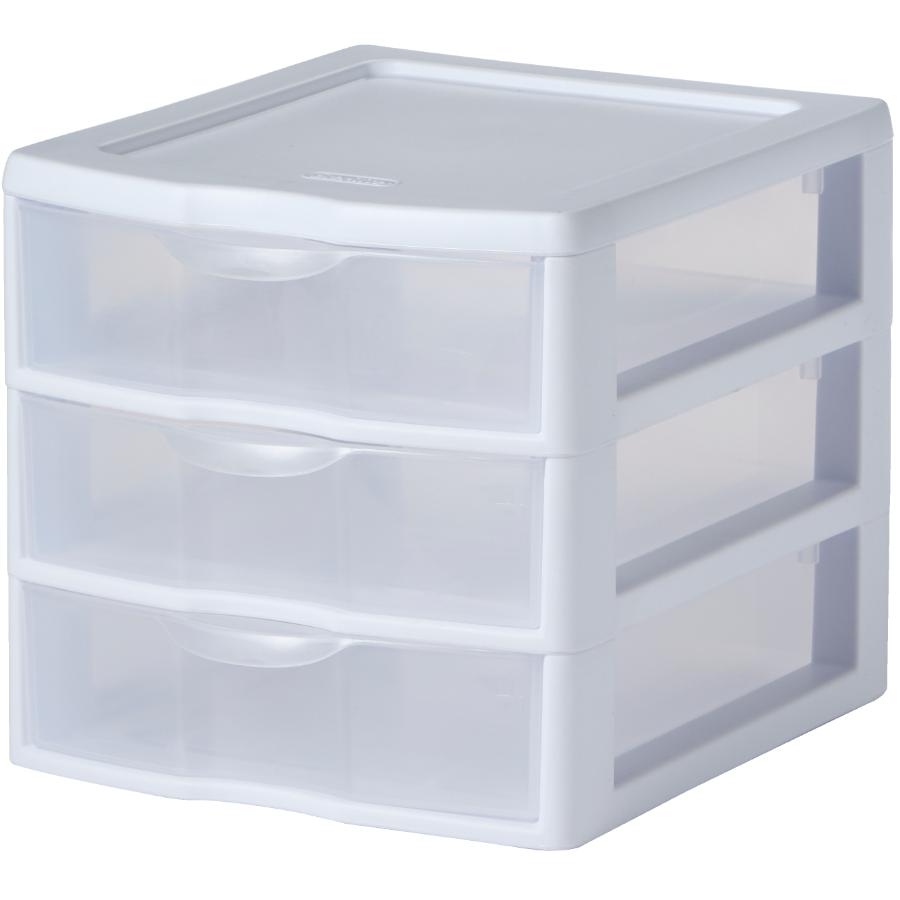 Sterilite White Mini Plastic 3 Drawer Stackable Chest Home Hardware