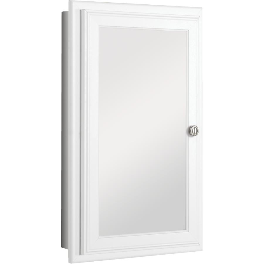 Continental 15 75 X25 75 One Swing Door White Frame Mirror Medicine Cabinet Home Hardware