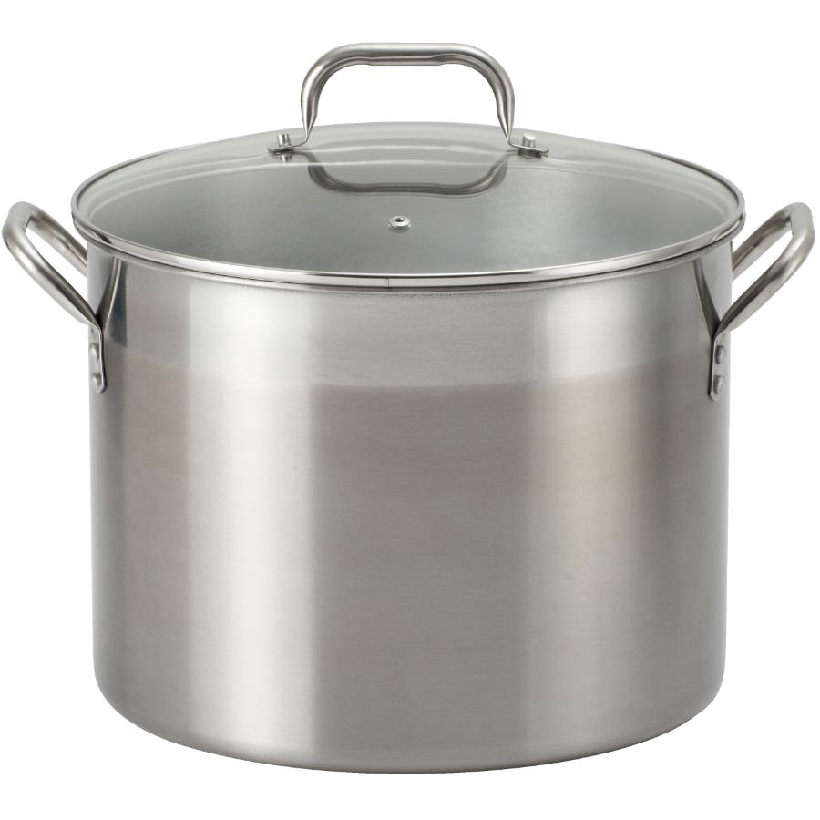 Kitchen Value 16 Quart Stainless Steel Stockpot With Glass Lid