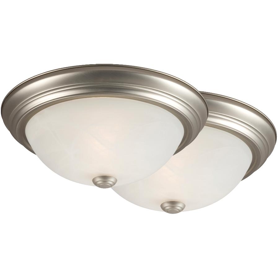 Galaxy 2 Pack 13 Pewter Marble Glass Flush Light Fixture