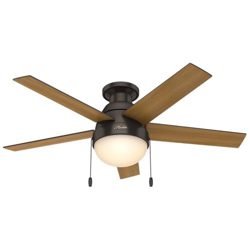 Hunter Anslee 46 4 Blade Premier Bronze Low Profile Ceiling