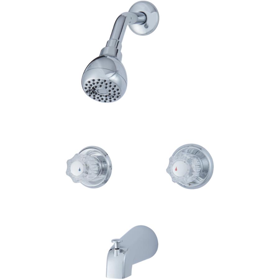 Eurostream Chrome 2 Handle Tub And Shower Faucet With Acrylic