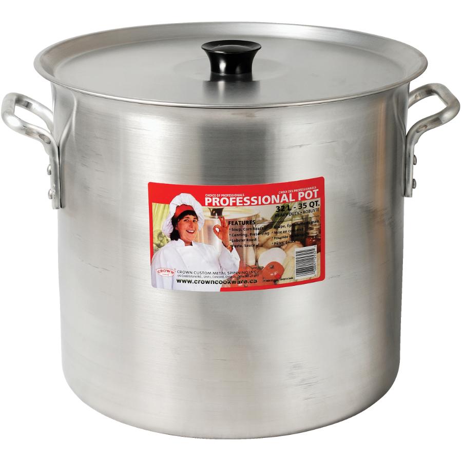Crown Cookware 33 8 Qt Aluminum Heavy Duty Stockpot With Lid