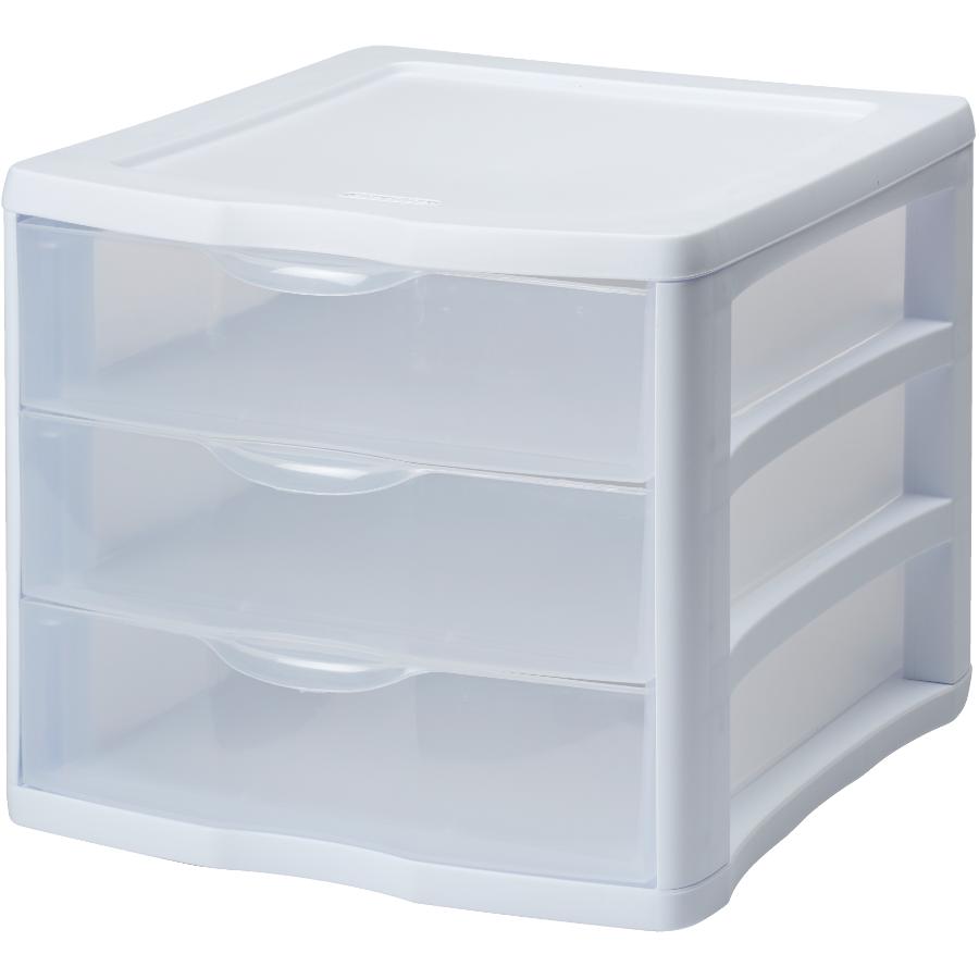 Sterilite White Mini Plastic 3 Drawer Stackable Chest Home Hardware