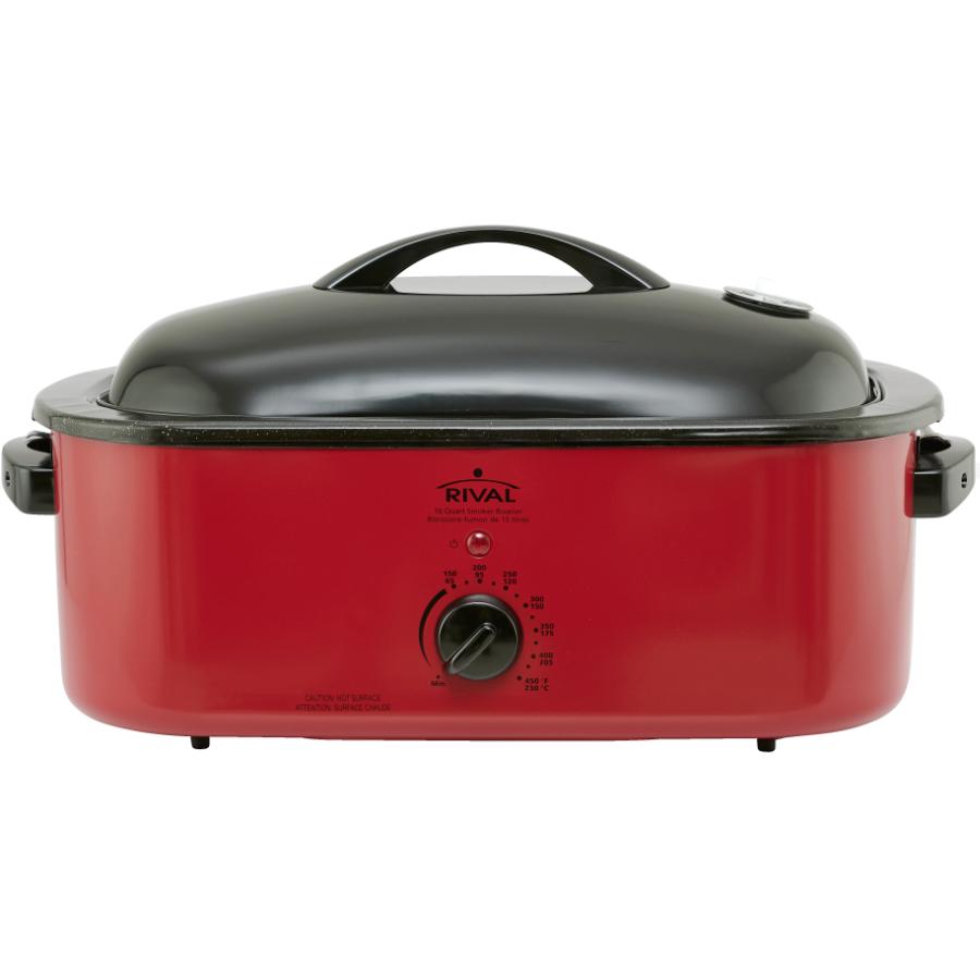 Rival 1450 Watt Red 16 Quart Roaster And Outdoor Smoker Home