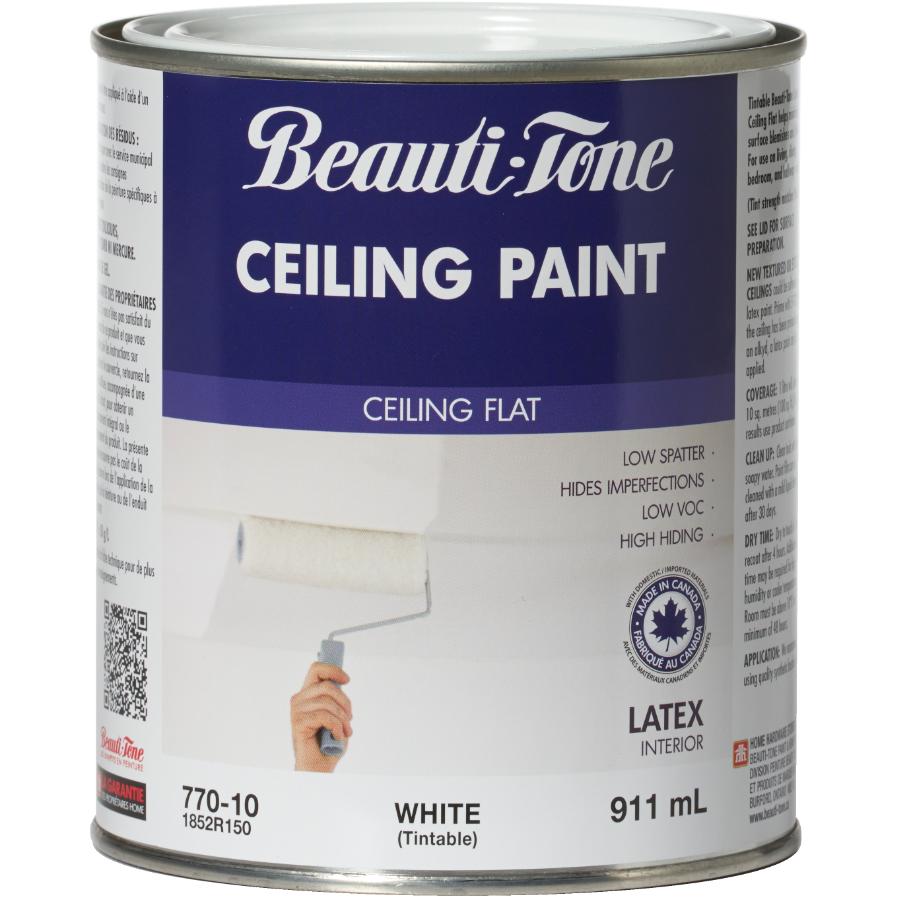 Beauti Tone 911ml White Interior Flat Latex Ceiling Paint Home