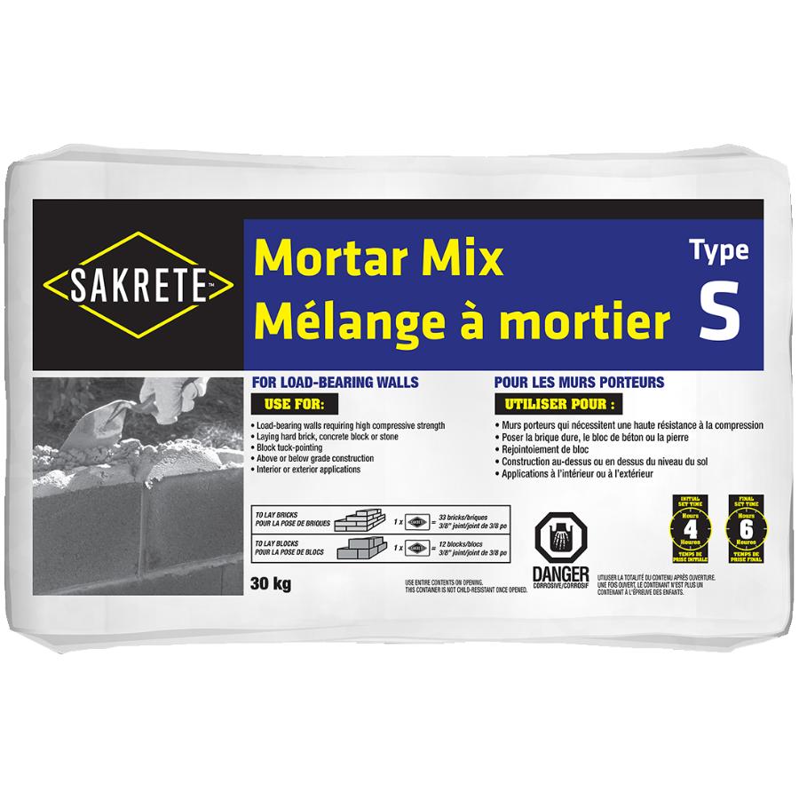 Sakrete 30kg Type S Mortar Mix Home Hardware