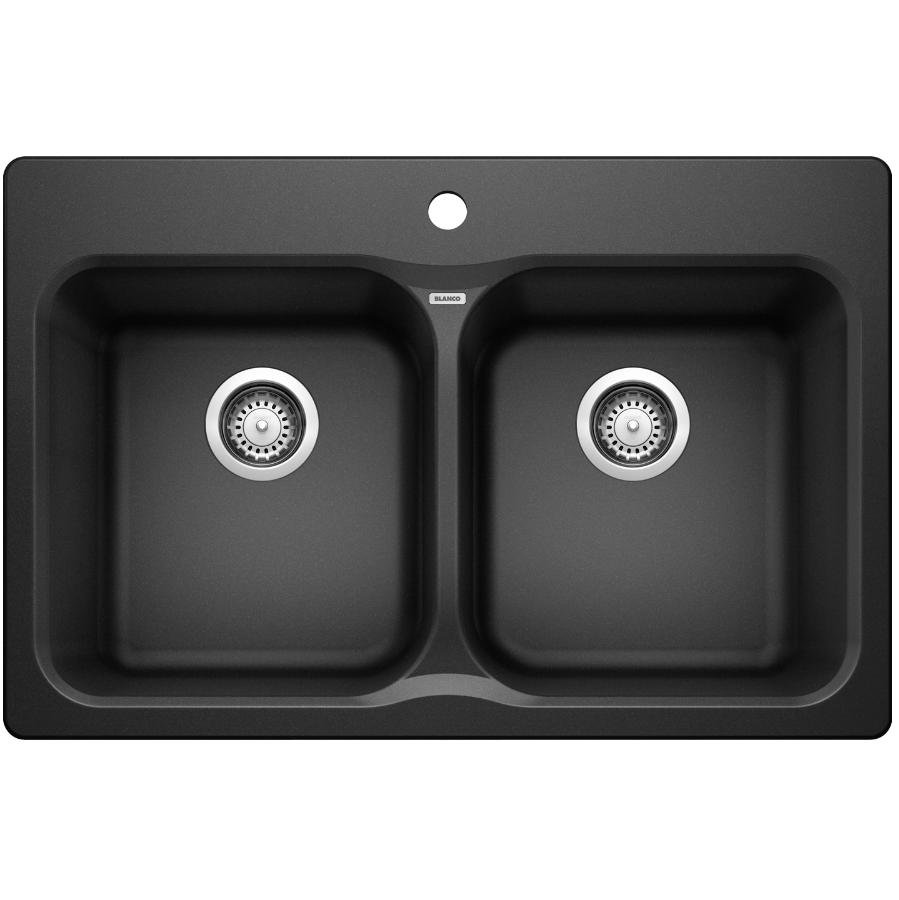 Blanco Vision 210 Double Silgranit Black Kitchen Sink Home Hardware