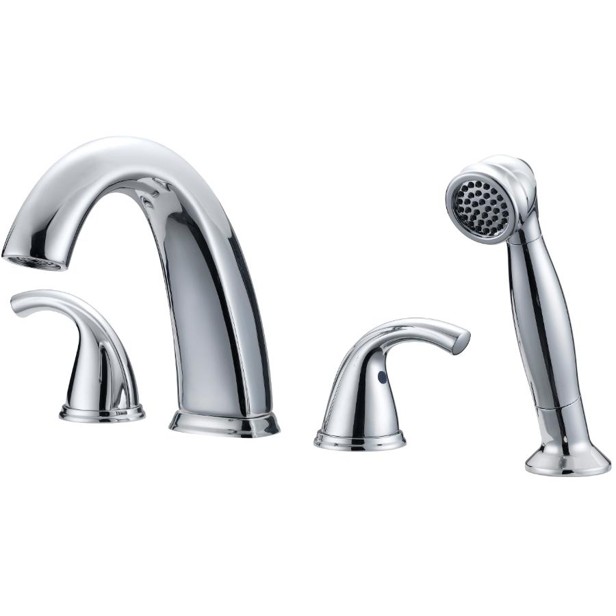 Eurostream Chrome 2 Handle Roman Bathtub Faucet With Hand Spray