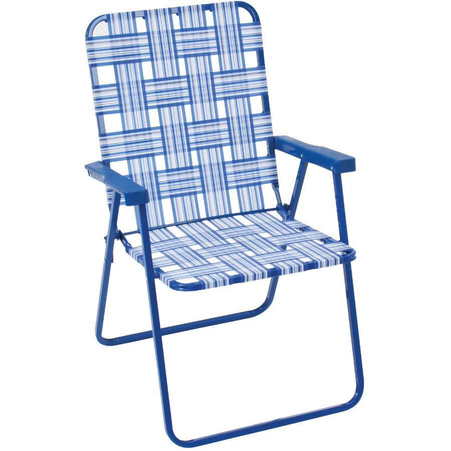 Rio Brands Blue And White Web High Back Folding Chair Home