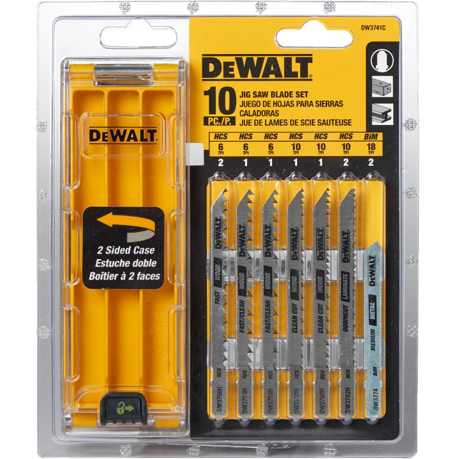 Dewalt 10 Piece T Shank Jigsaw Blade Set Assorted Blade Styles