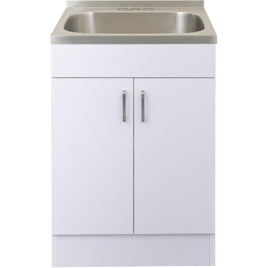 White Laundry Tub Cabinet With, Laundry Sink Vanity Combo