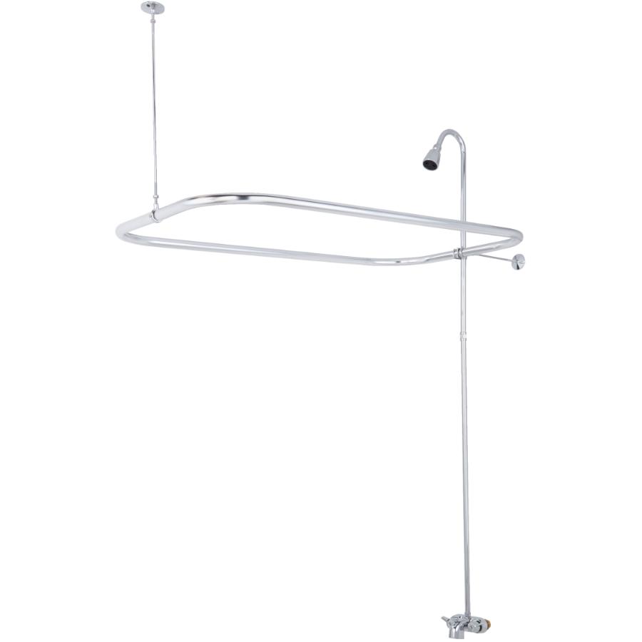 Chrome Frame Faucet Shower Riser, Bathtub Faucet With Shower Riser