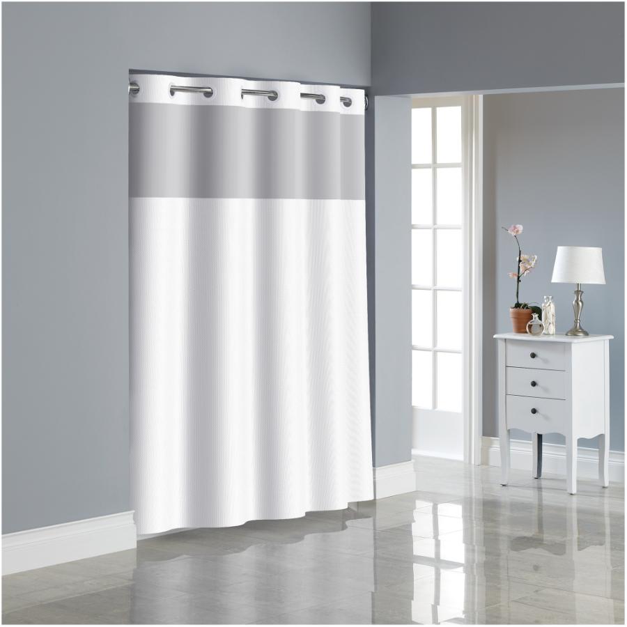 Hookless Shower Curtain With Peva Liner, Hookless Shower Curtain Liner Plastic