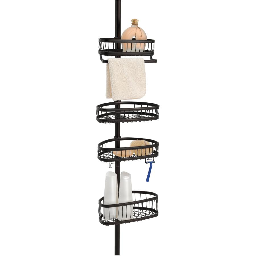 081492426714 UPC Interdesign York Tension Pole Shower Caddy In Bronze 42671
