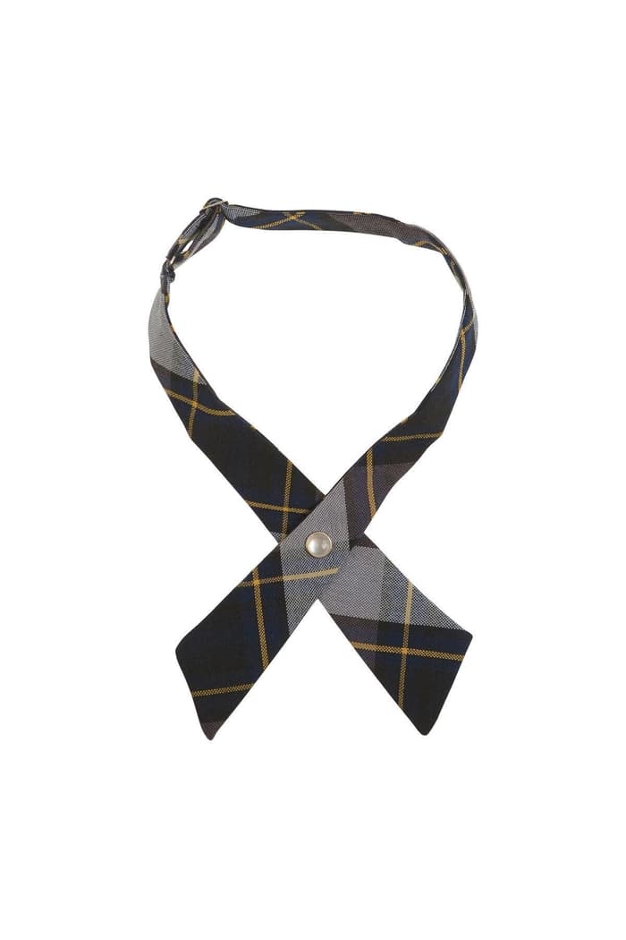 Front view of Adjustable Plaid Cross Tie 