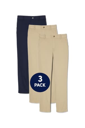 front view of pack of  3-Pack Pull-On Girls Pant
