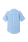 Back View of Blue Short Sleeve Shirt with Expandable Collar opens large image - 2 of 2