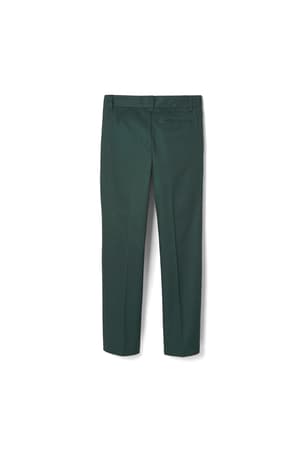 back view of  Green Flat Front Double Knee Pant