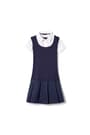 front view of  Short Sleeve 2-Fer Pleated Dress opens large image - 1 of 4