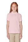 Back View of Short Sleeve Fitted Interlock Polo with Picot Collar (Feminine Fit) opens large image - 2 of 4