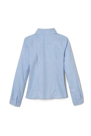 back view of  Long Sleeve Oxford Blouse with Princess Seams