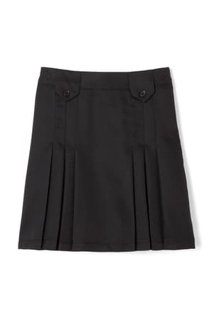 Product Image with Product code 1455,name  Above The Knee Front Pleated Skirt with Tabs   color BLAC 