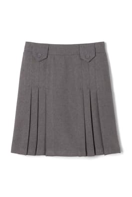 Product Image with Product code 1455,name  Above The Knee Front Pleated Skirt with Tabs   color HGRY