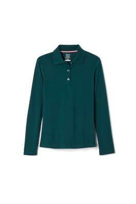of Long Sleeve Fitted Interlock Polo with Picot Collar (Feminine Fit)