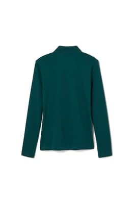 of Long Sleeve Fitted Interlock Polo with Picot Collar (Feminine Fit)